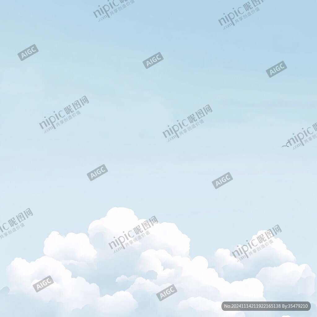 插画蓝天白云