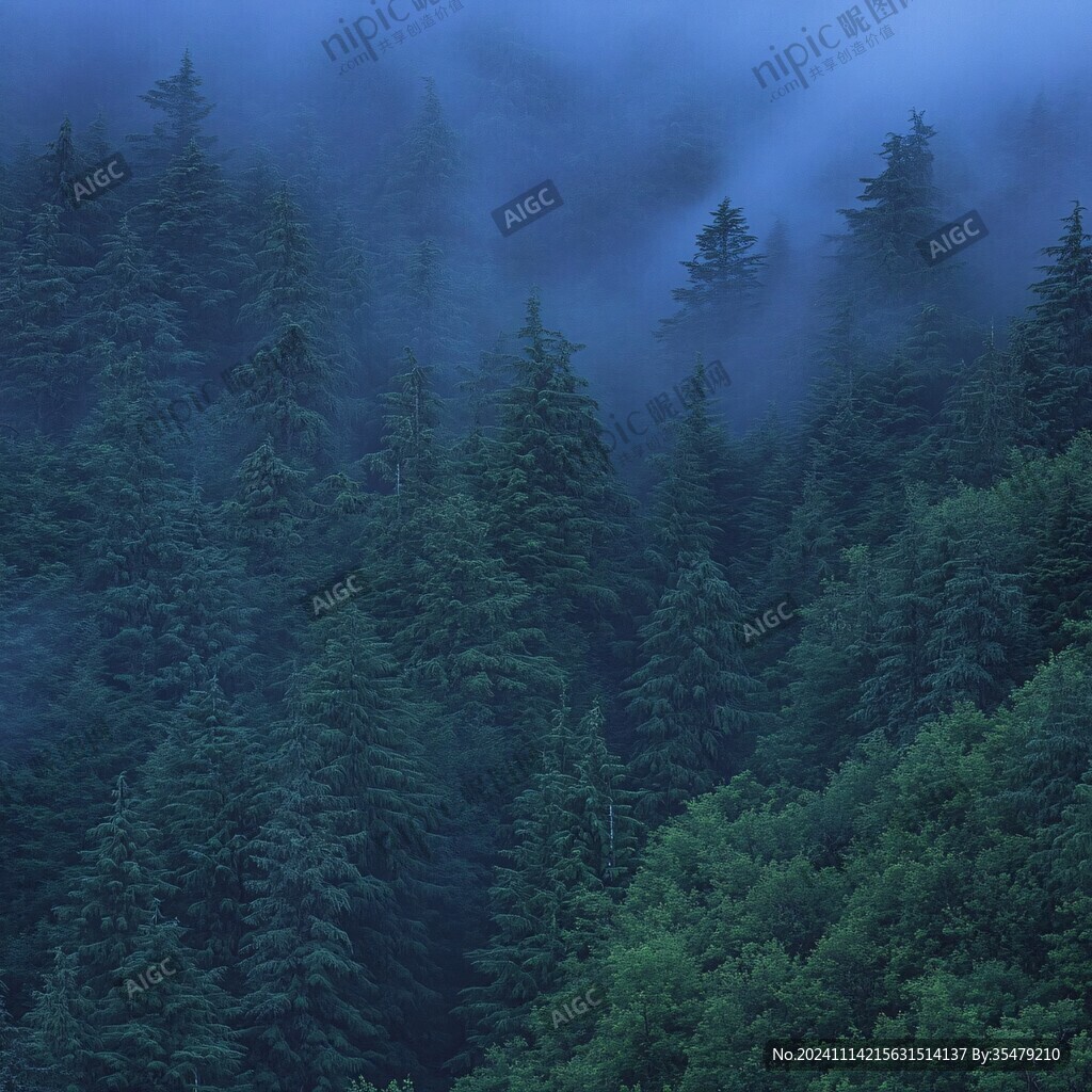 山林树木雾气
