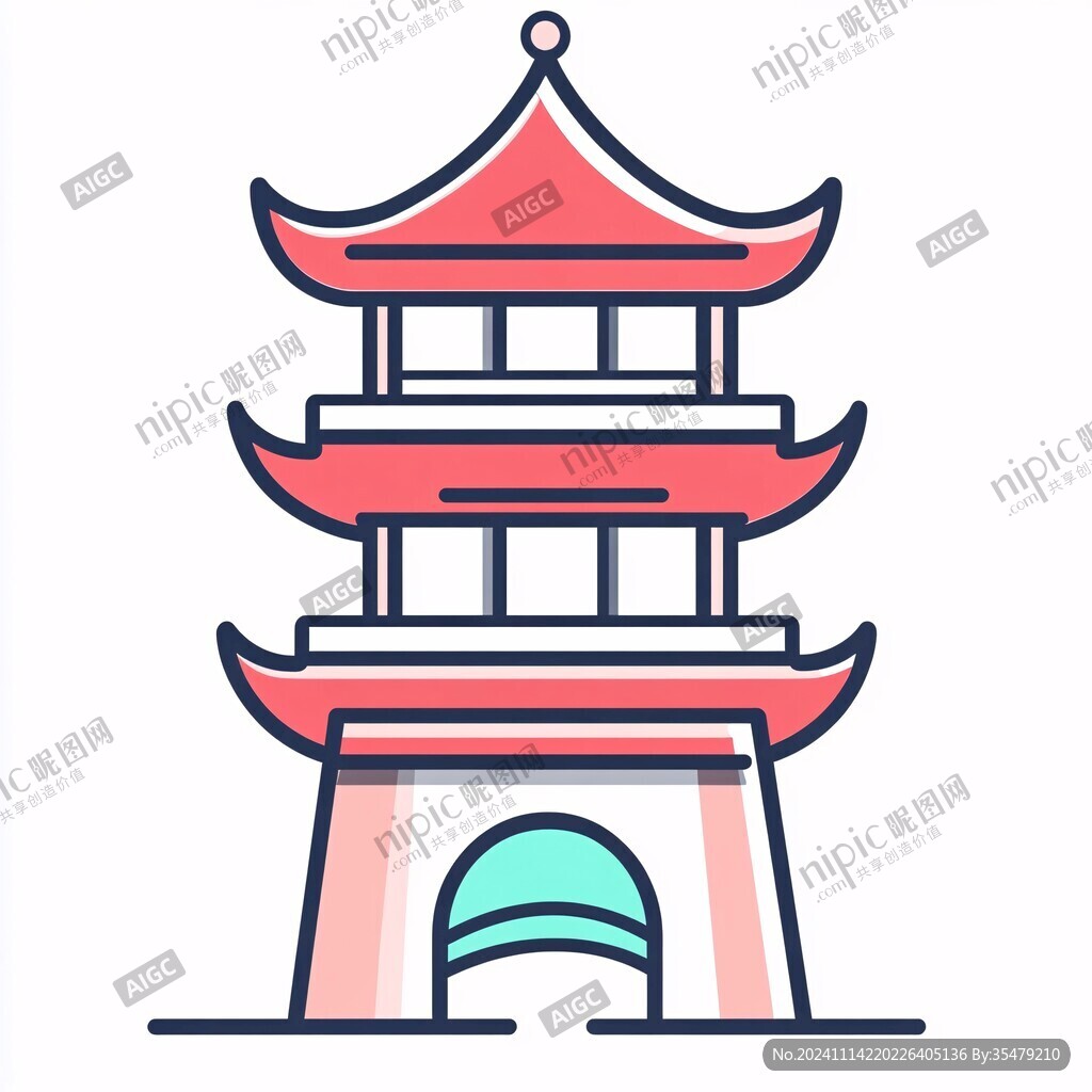 卡通黄鹤楼