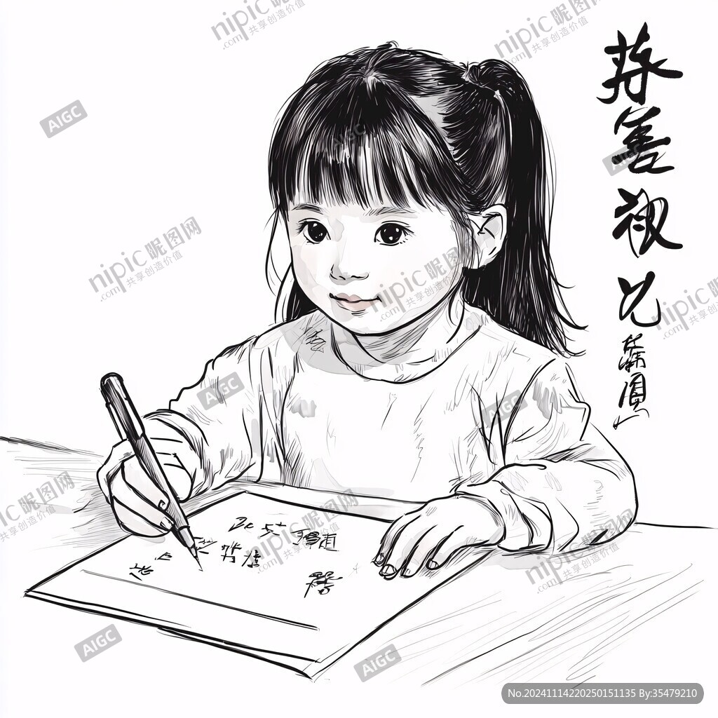 写字的小姑娘