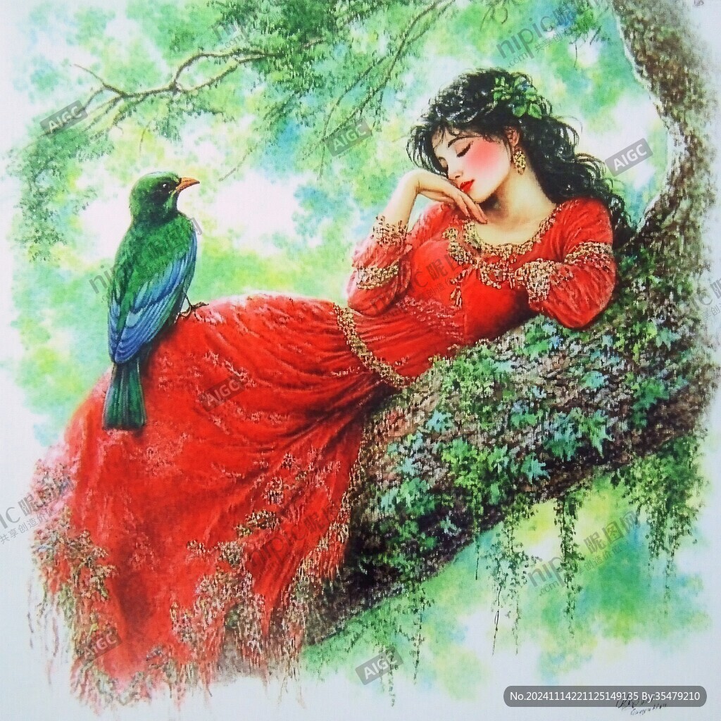 吉祥如意美人图