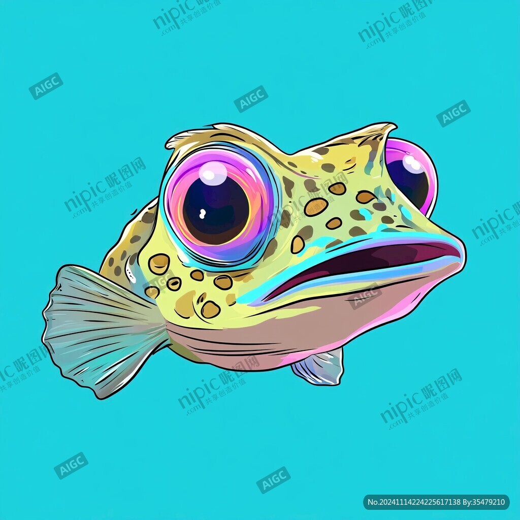 美蛙鱼头插画
