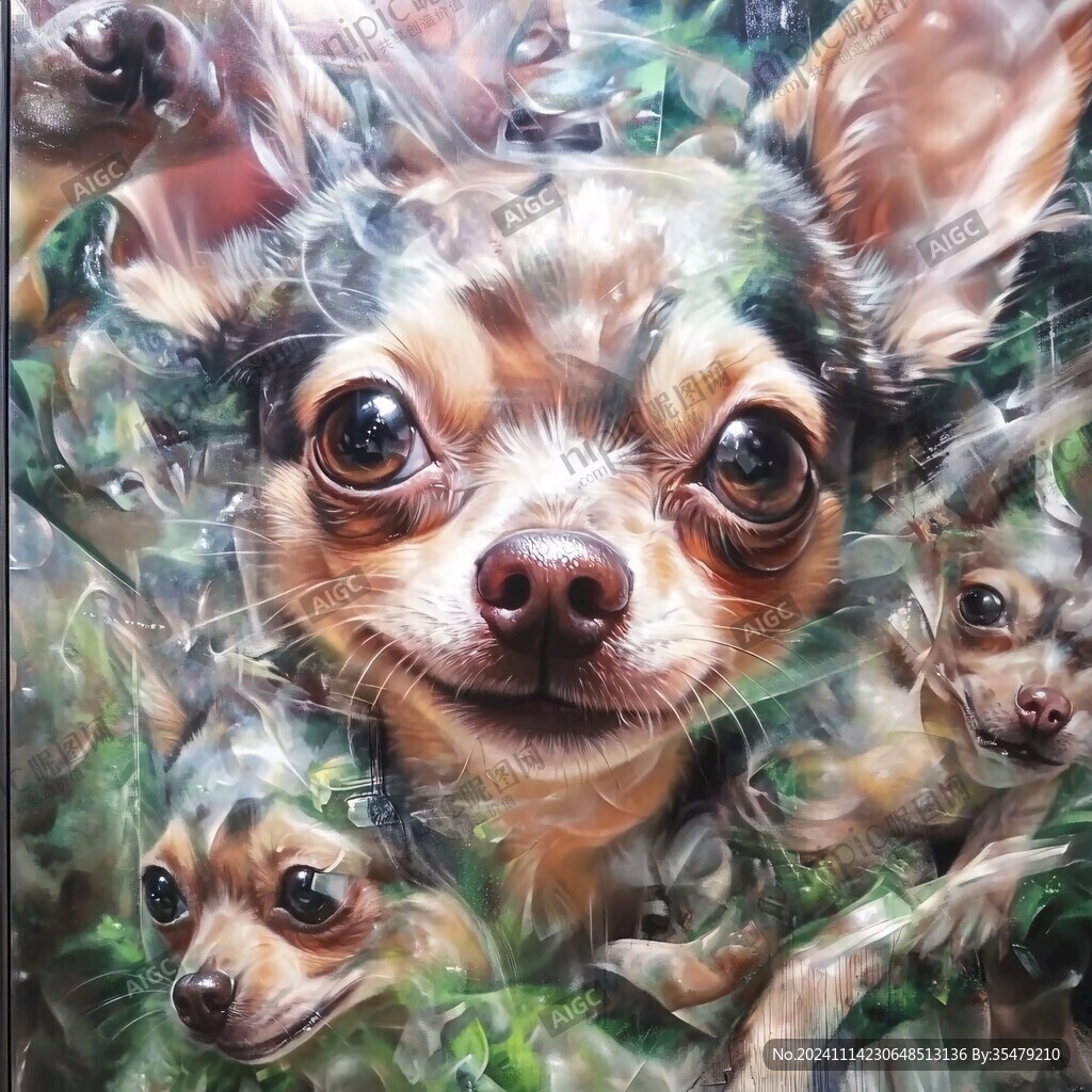 漂亮的狗狗油画