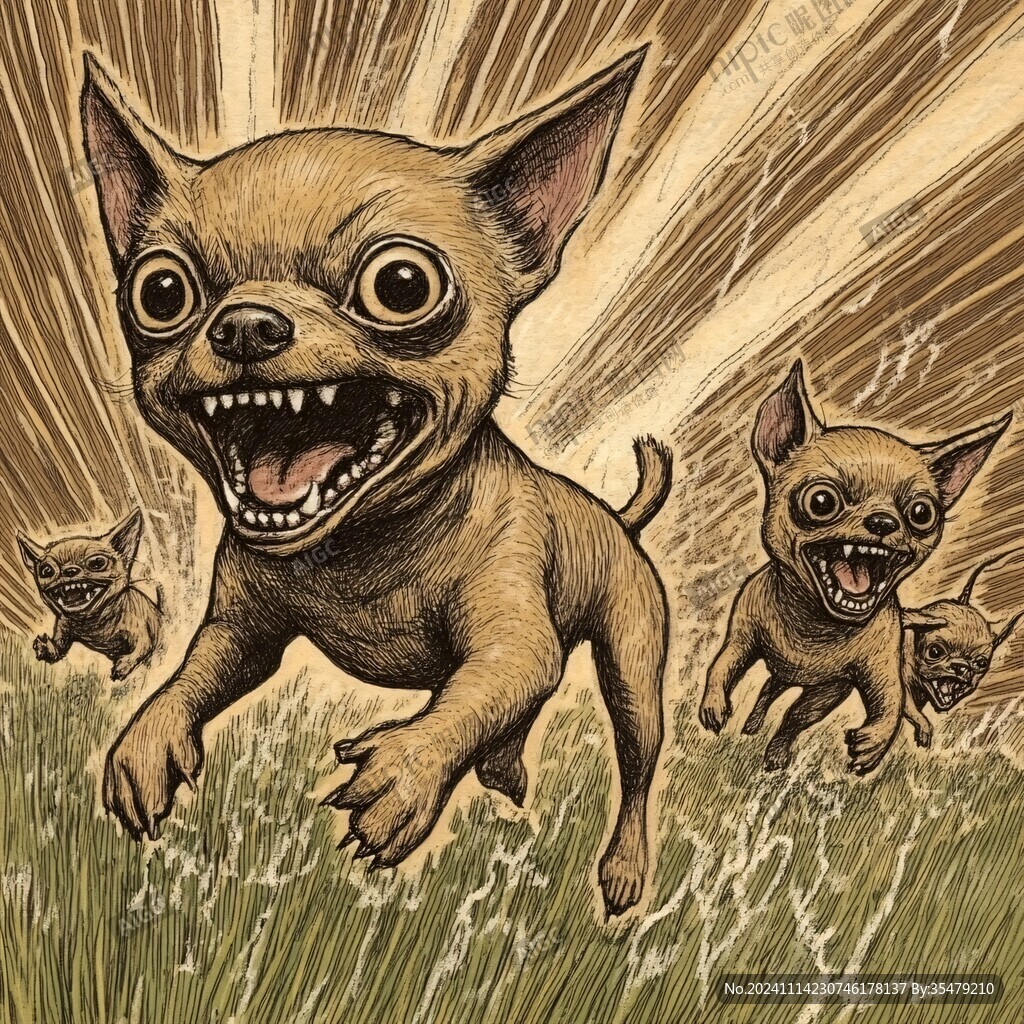 狗狗趣味插画