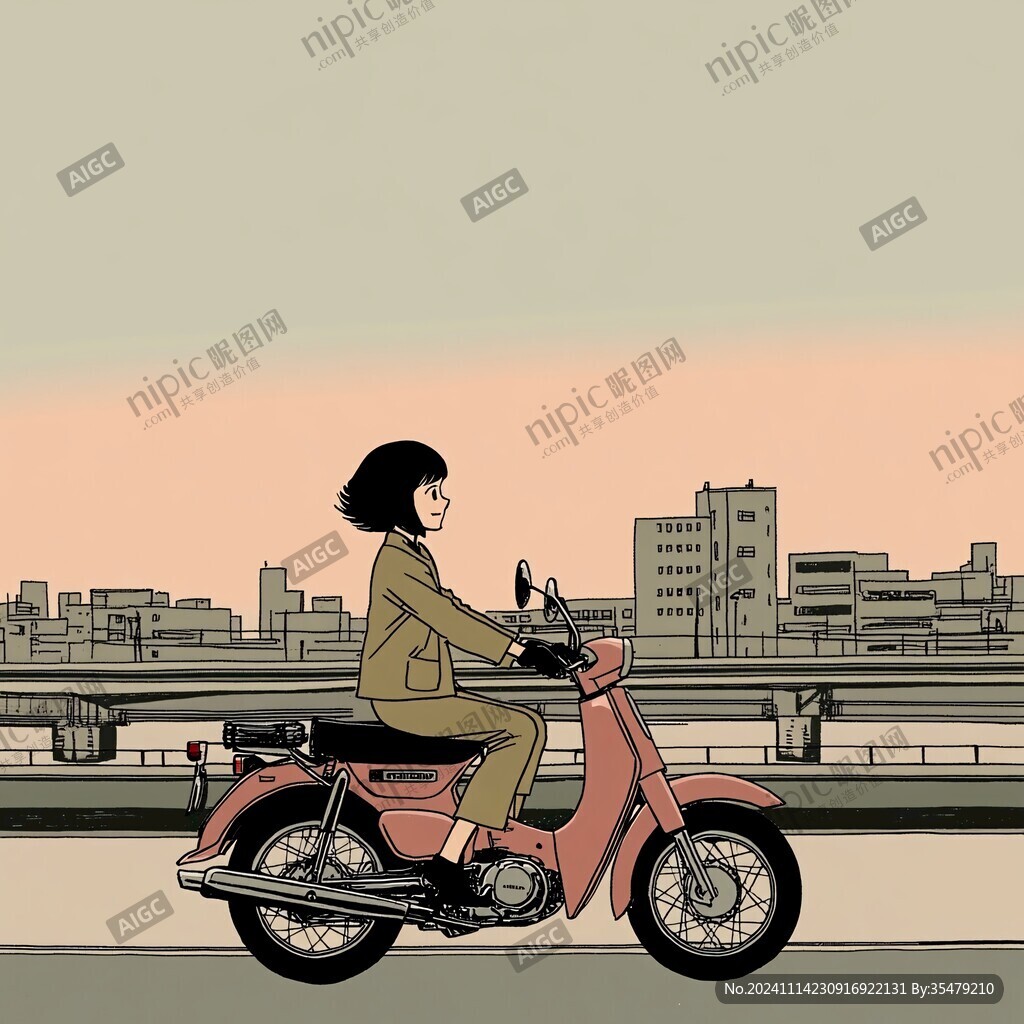 骑车的女生