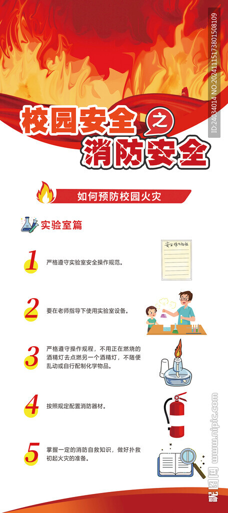 校园消防安全展架