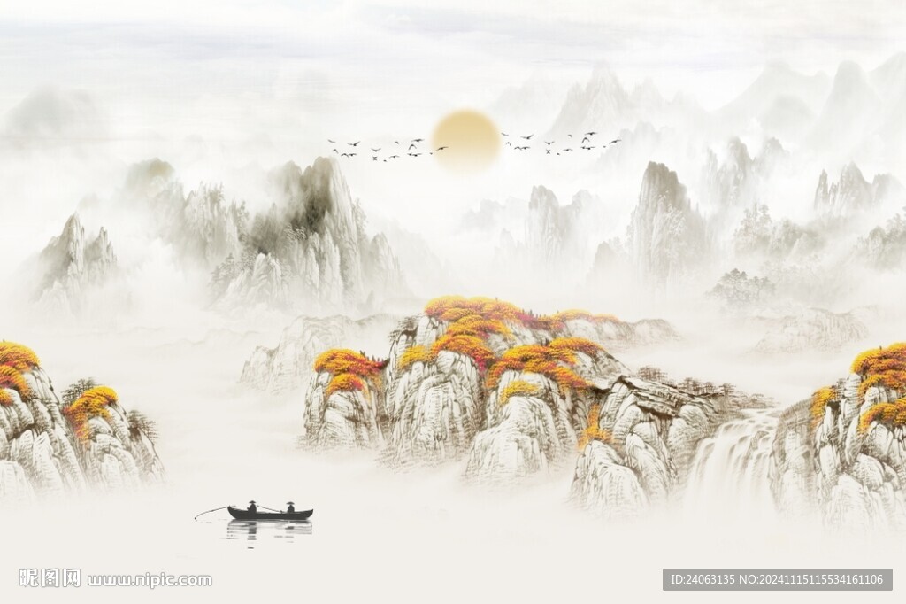 高山流水背景墙