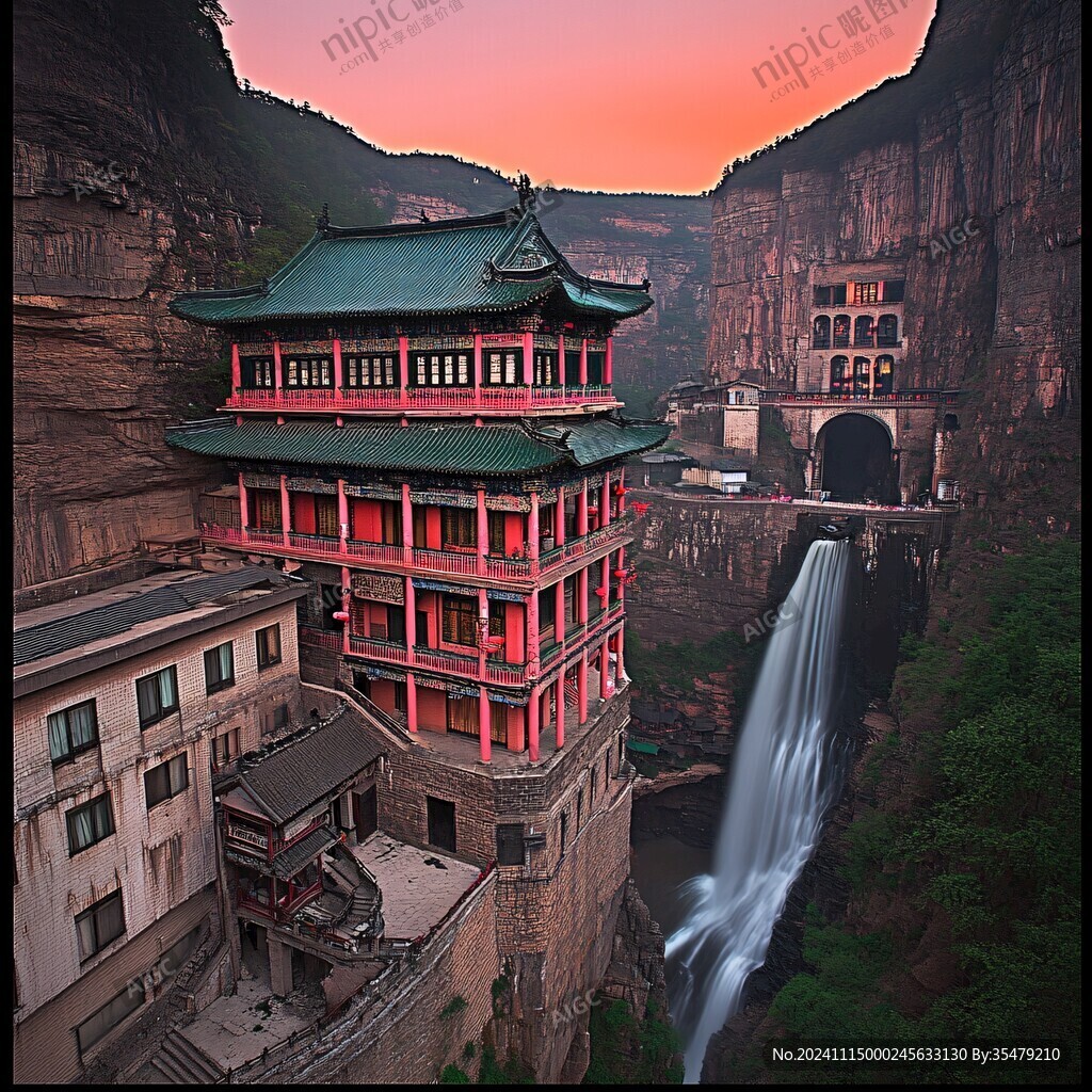楼阁绝壁