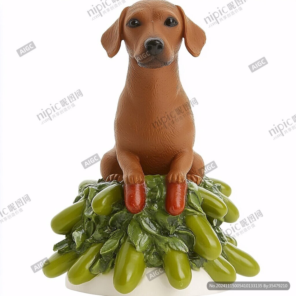 绿釉陶瓷狗