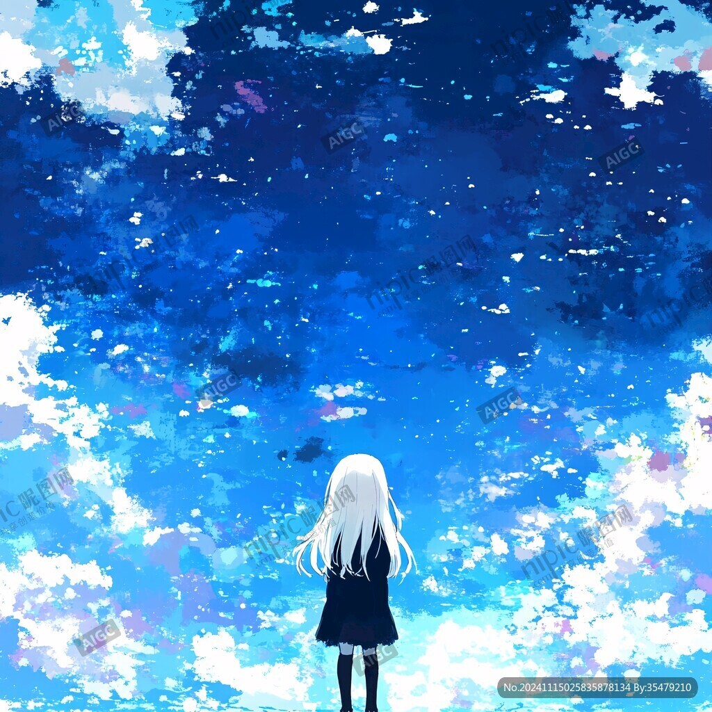 星辰大海女孩背影