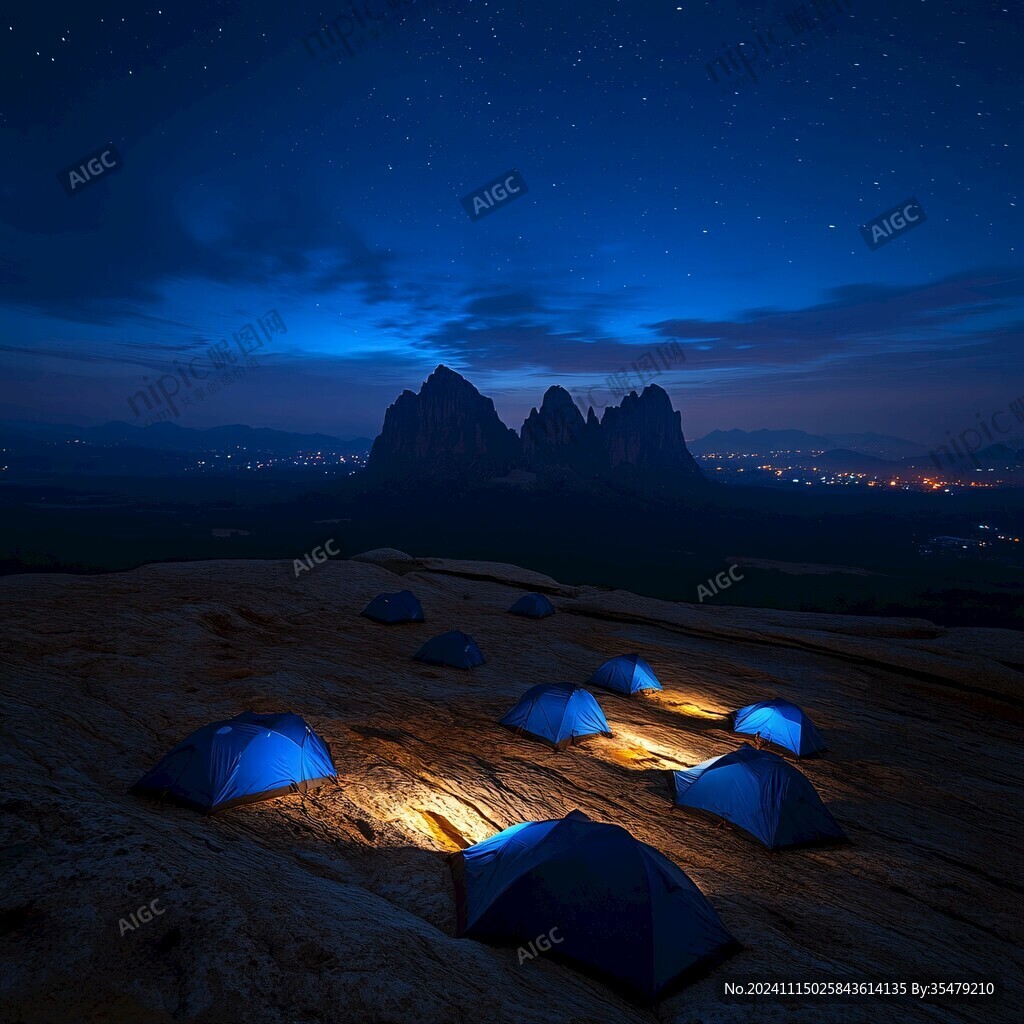 夜景帐篷