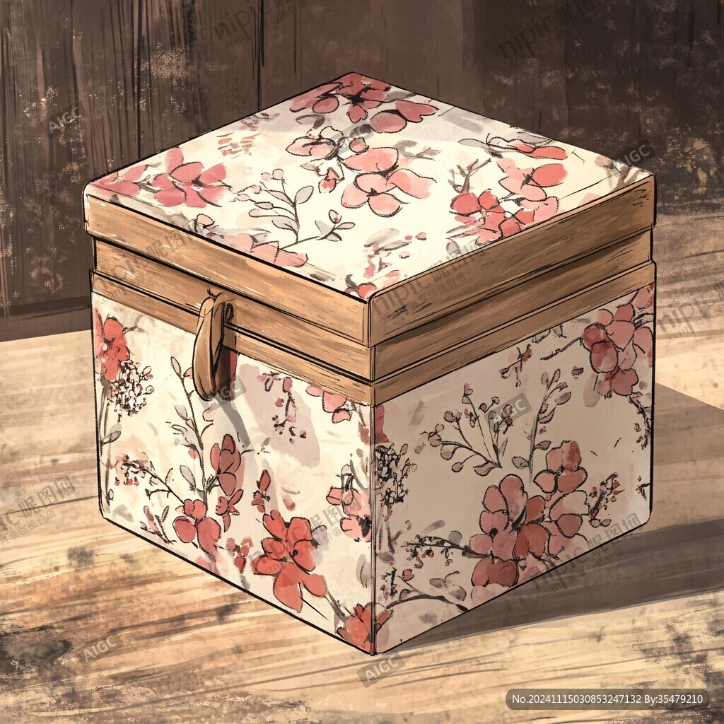 手绘花鸟月饼盒