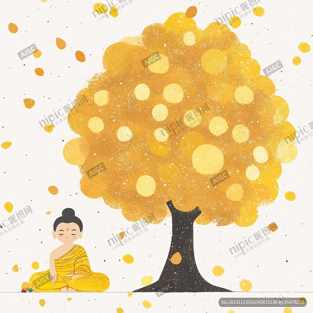 菩提树下坐禅的和尚