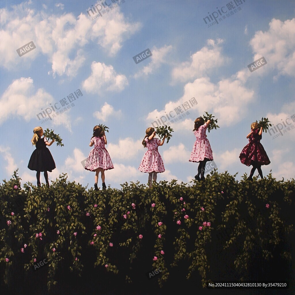 花丛玩耍