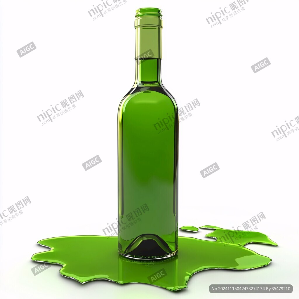 绿色渐变酒瓶