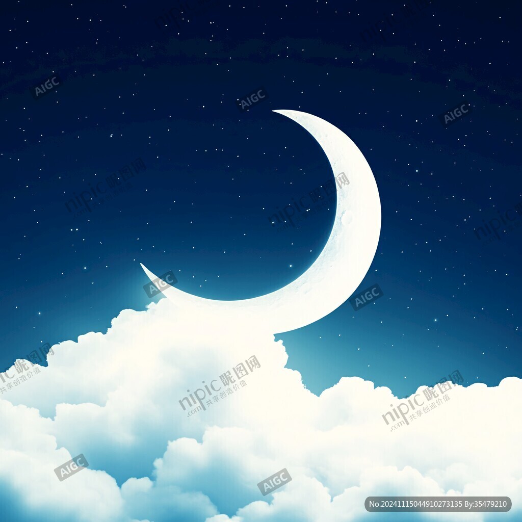夜晚云彩星星