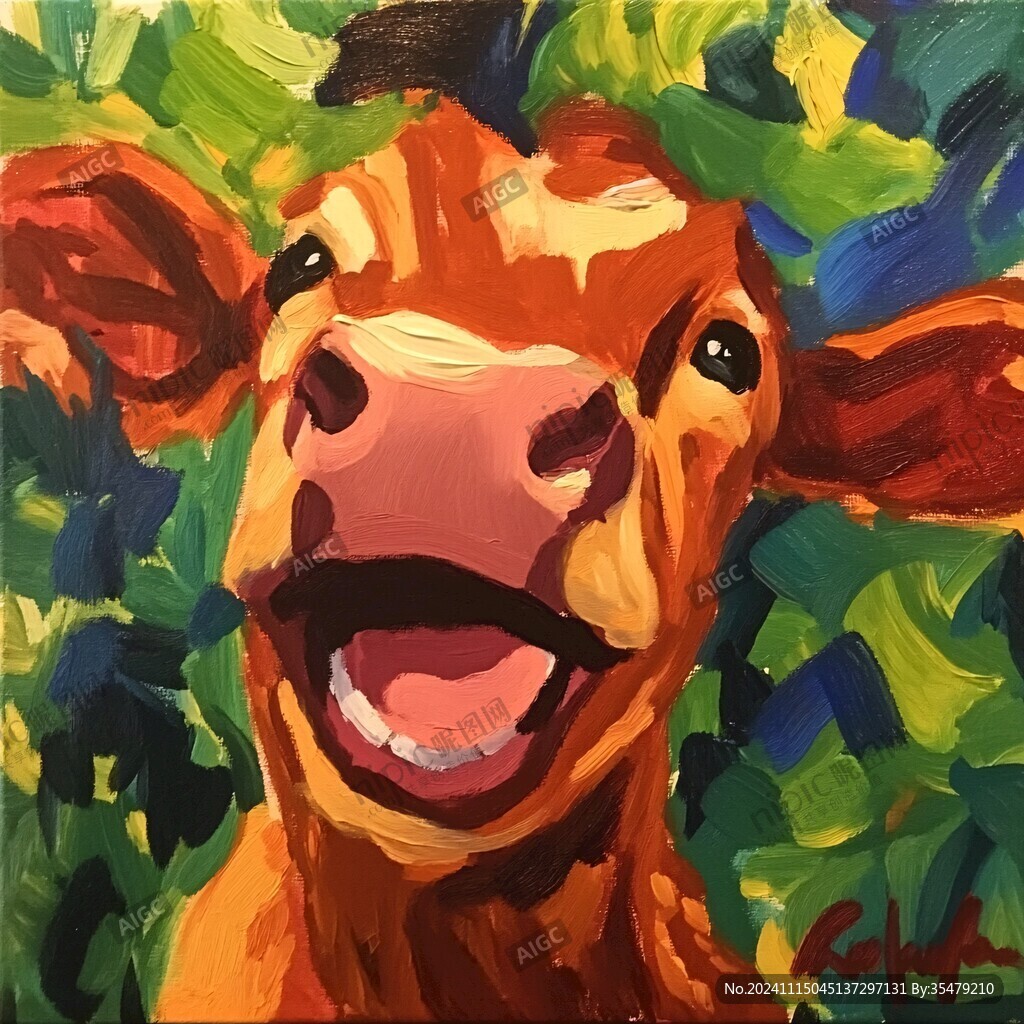 丙烯画动物