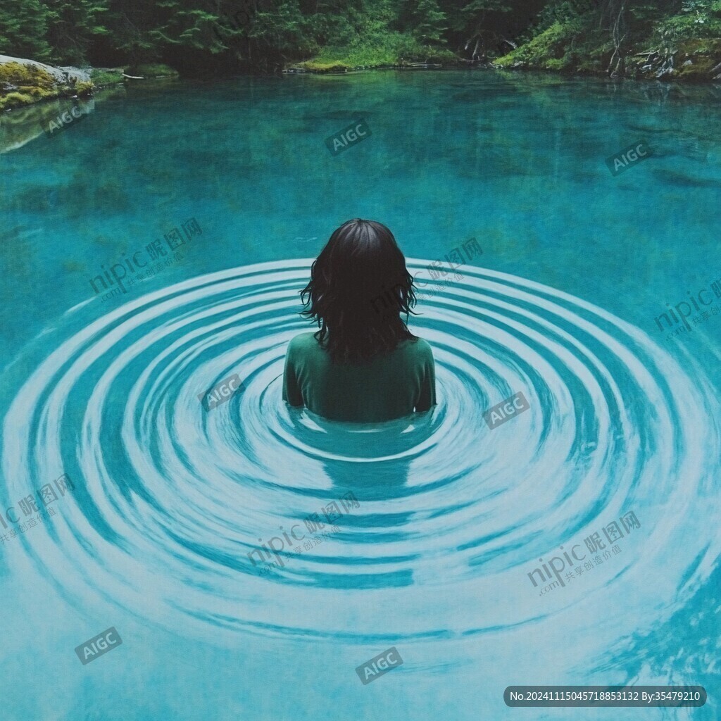 碧蓝湖水蓝色