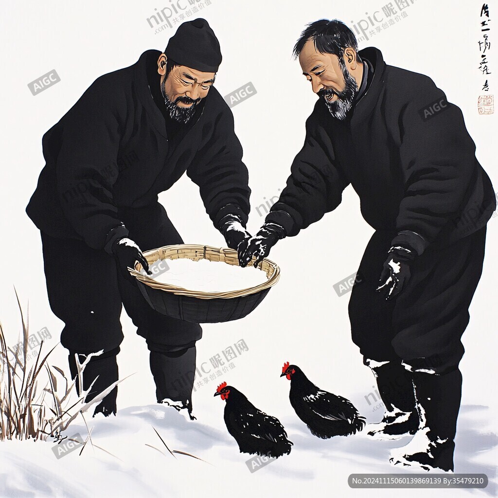 杀鸡插画