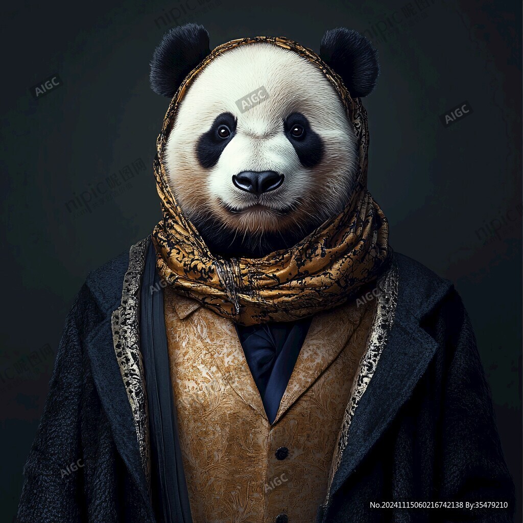 穿西装的熊猫