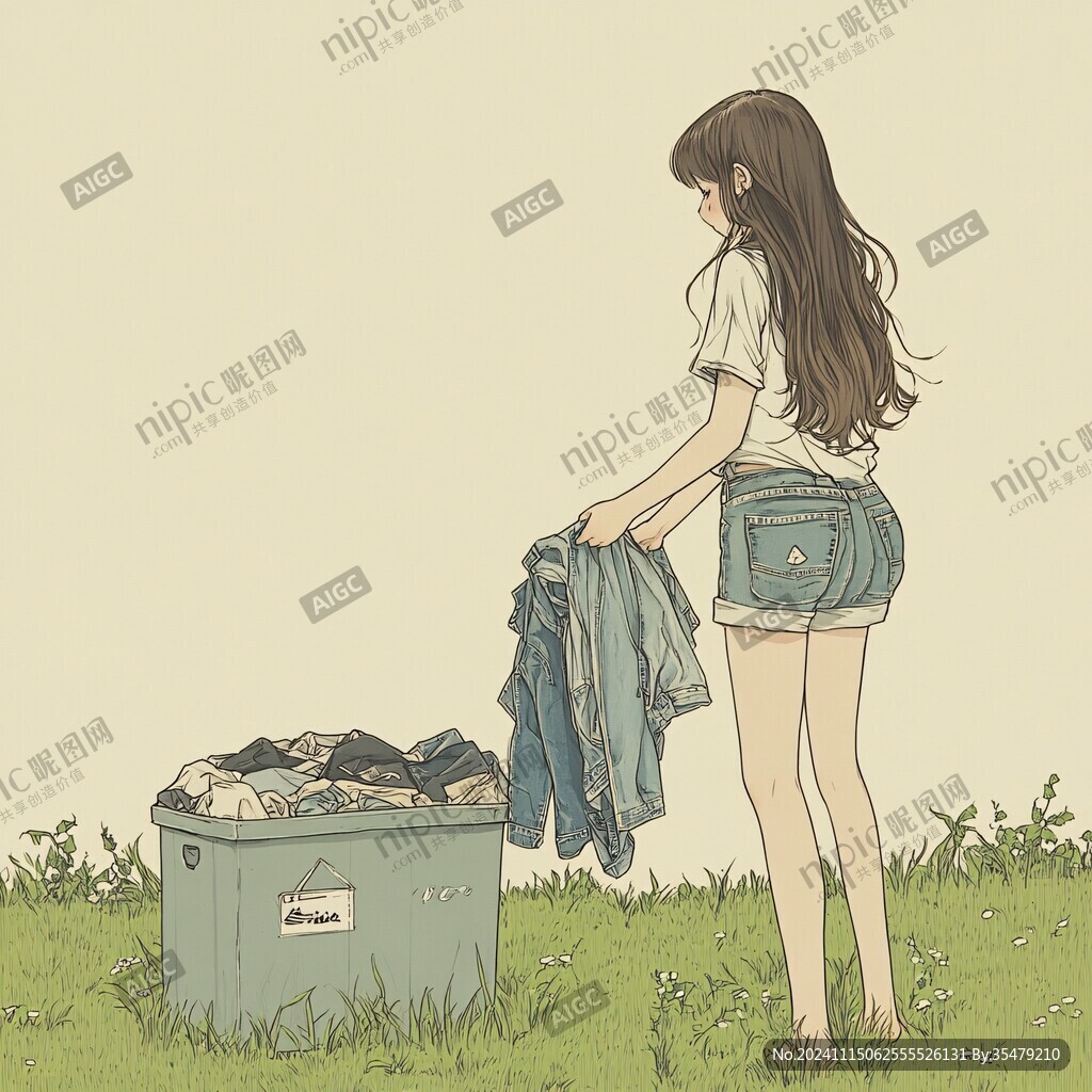 女生背影插画