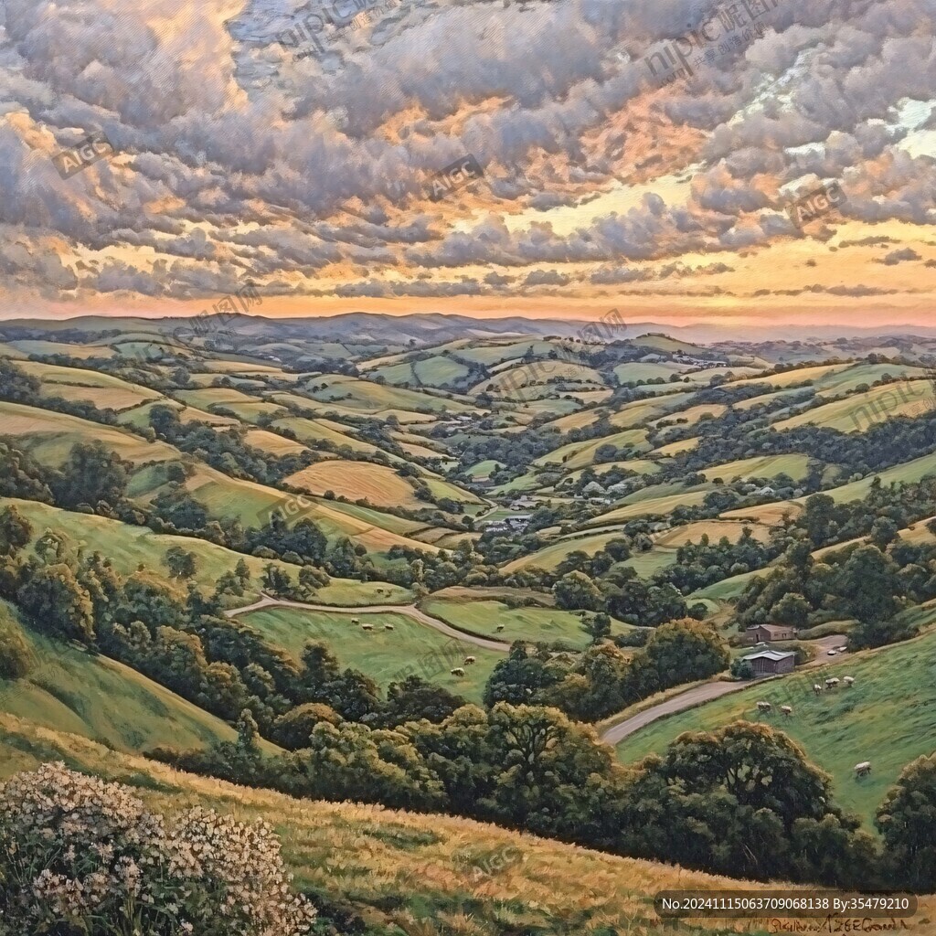 欧美田园风光油画