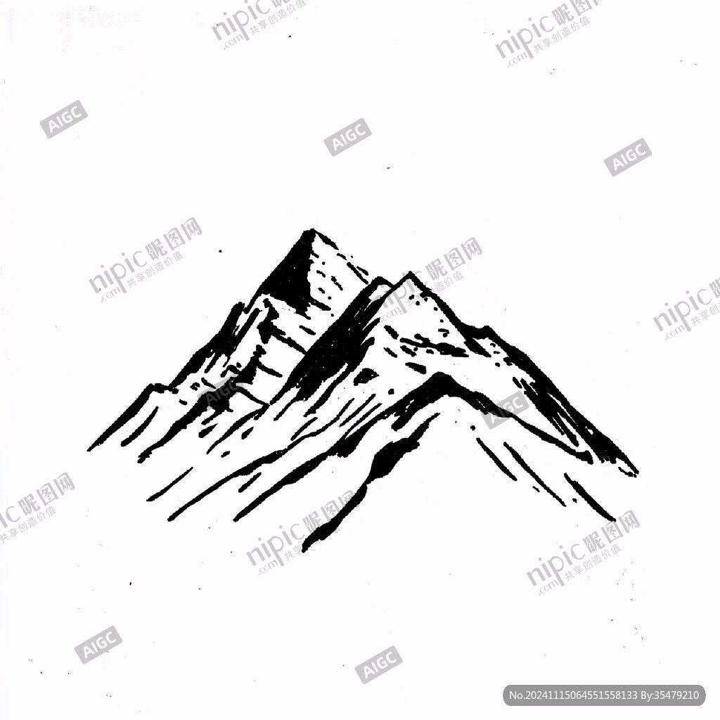 简笔山峰