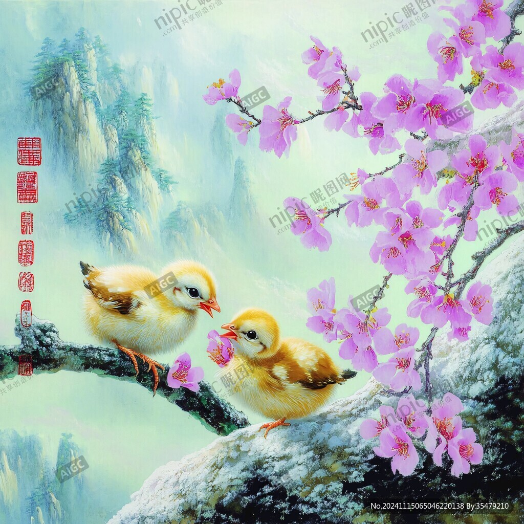 油画山水花鸟动物画