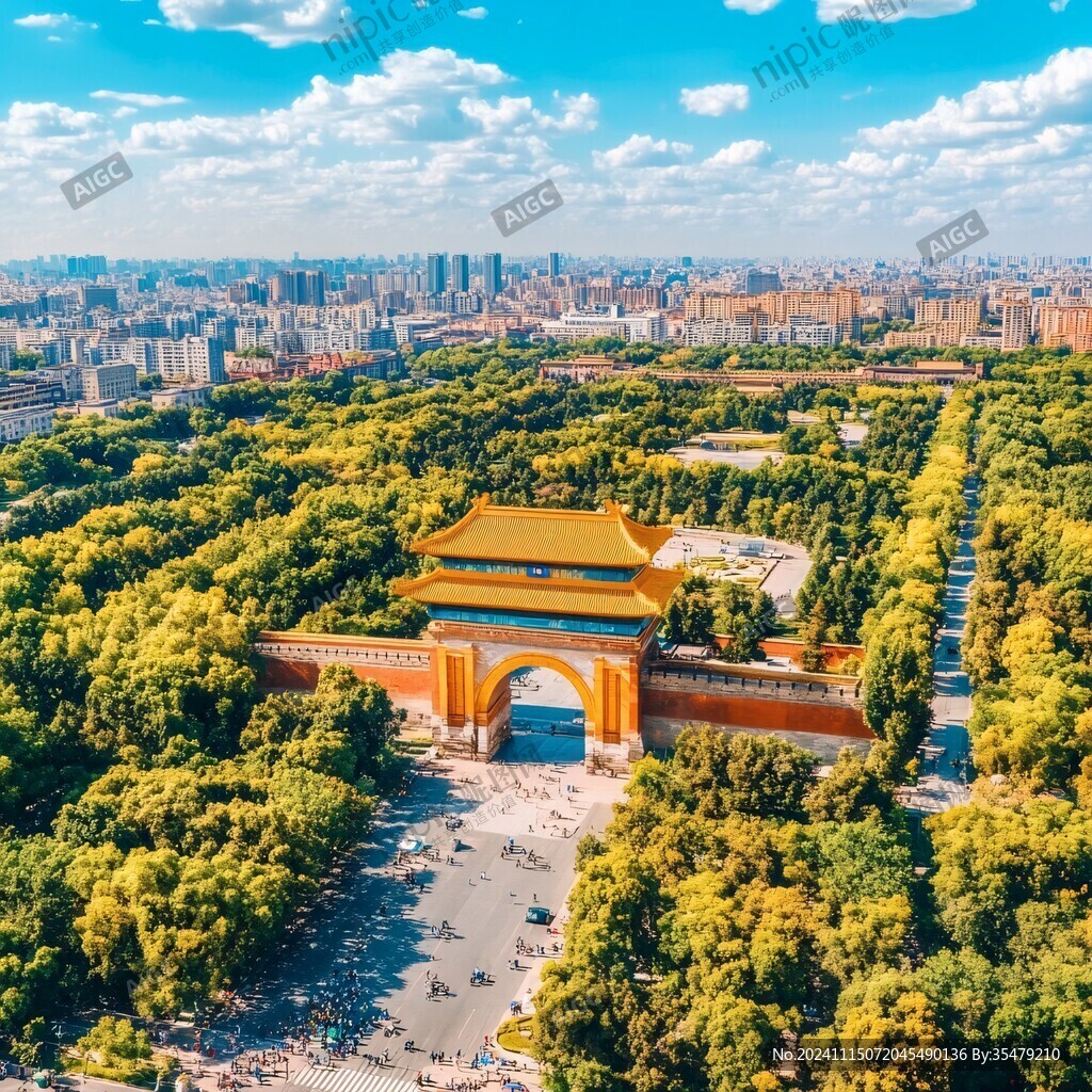 鸟瞰中轴线风光全景