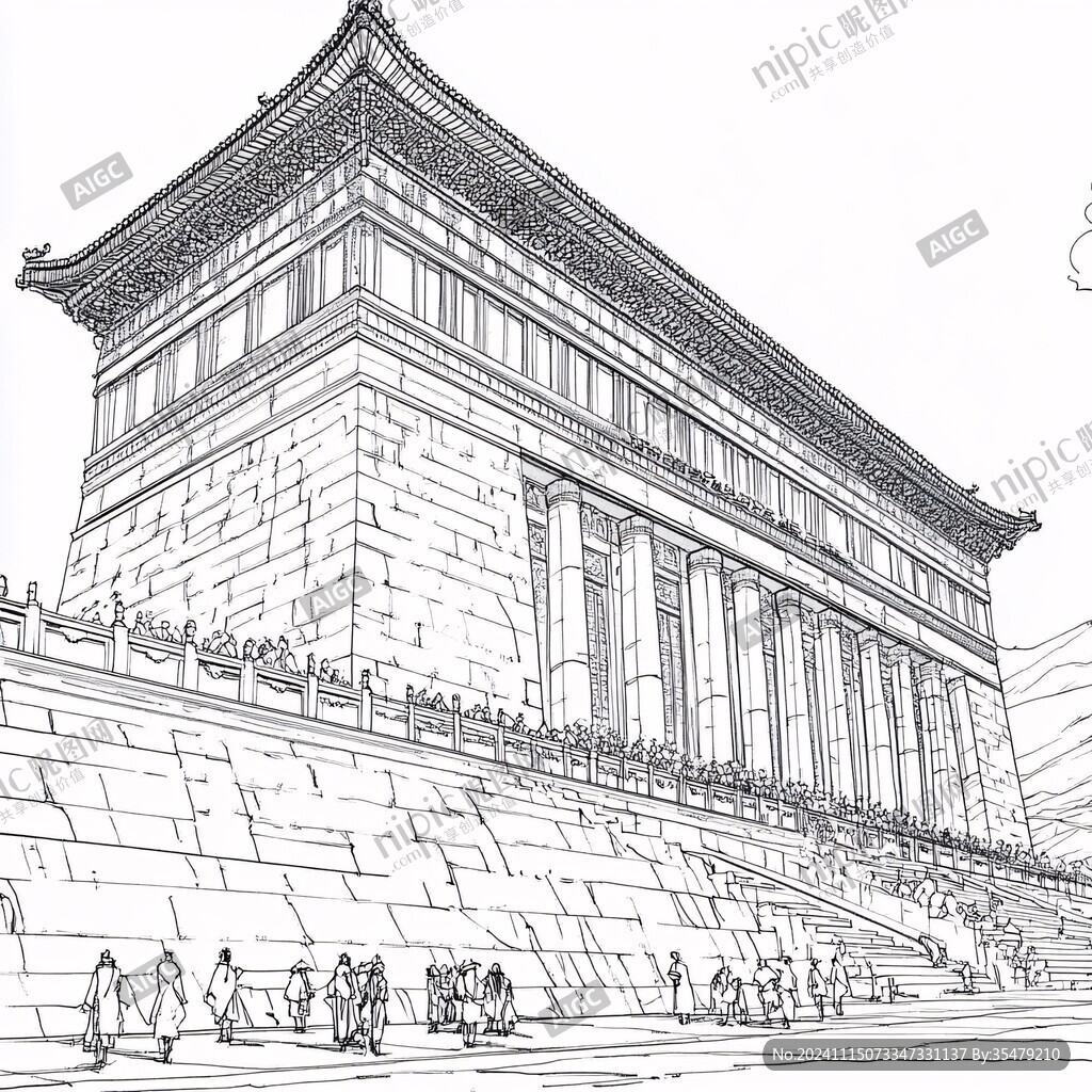 大礼堂线稿