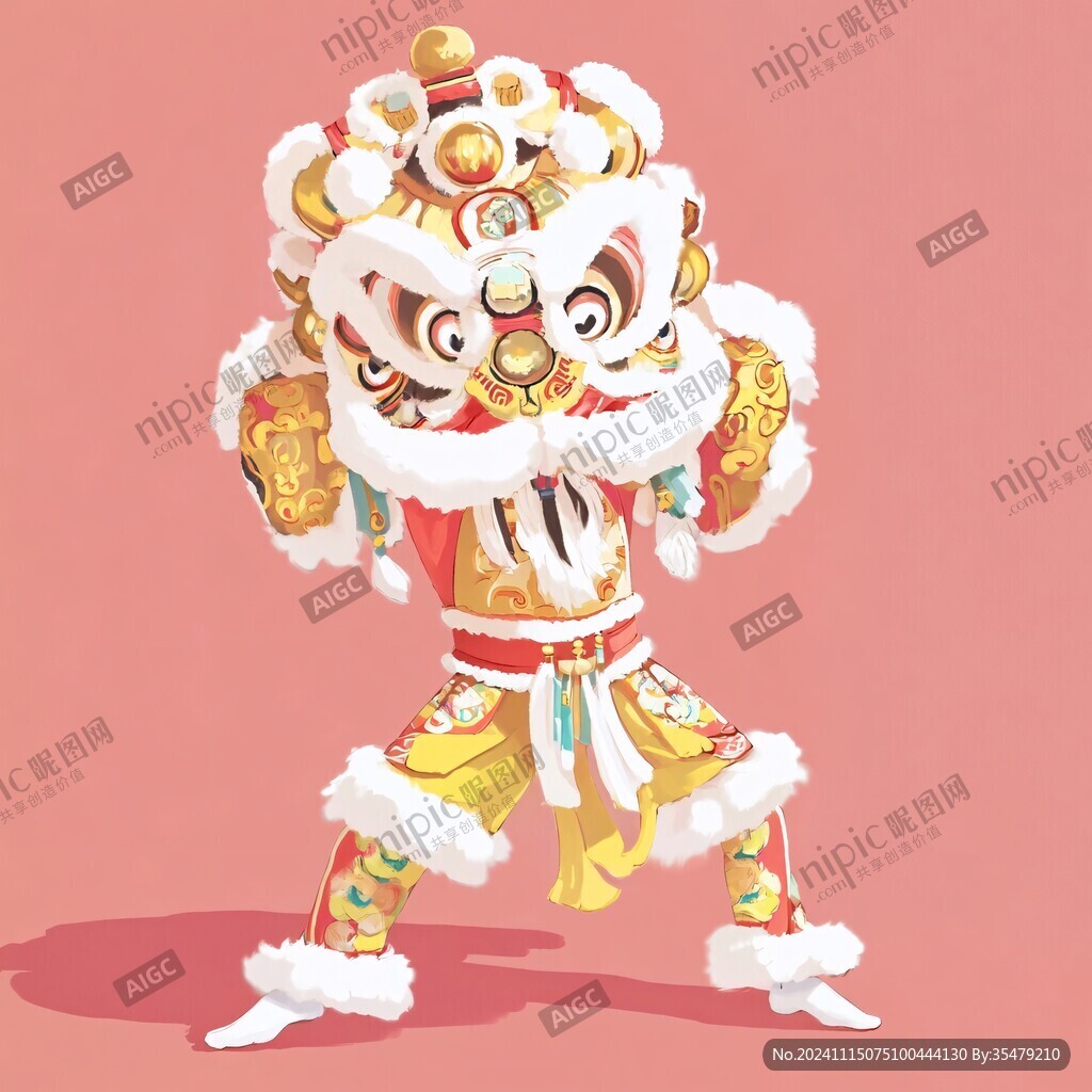 舞狮包装插画