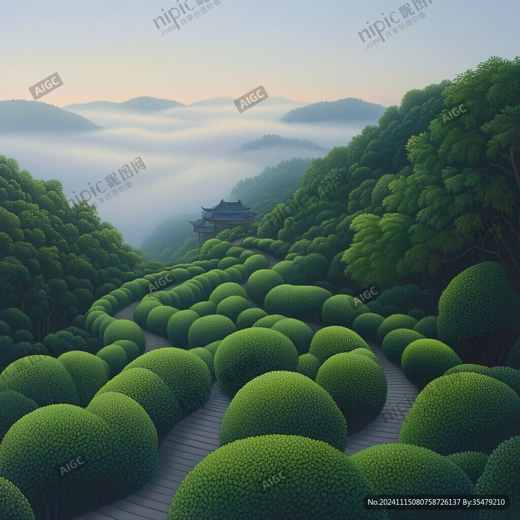 江南香山风景区插画