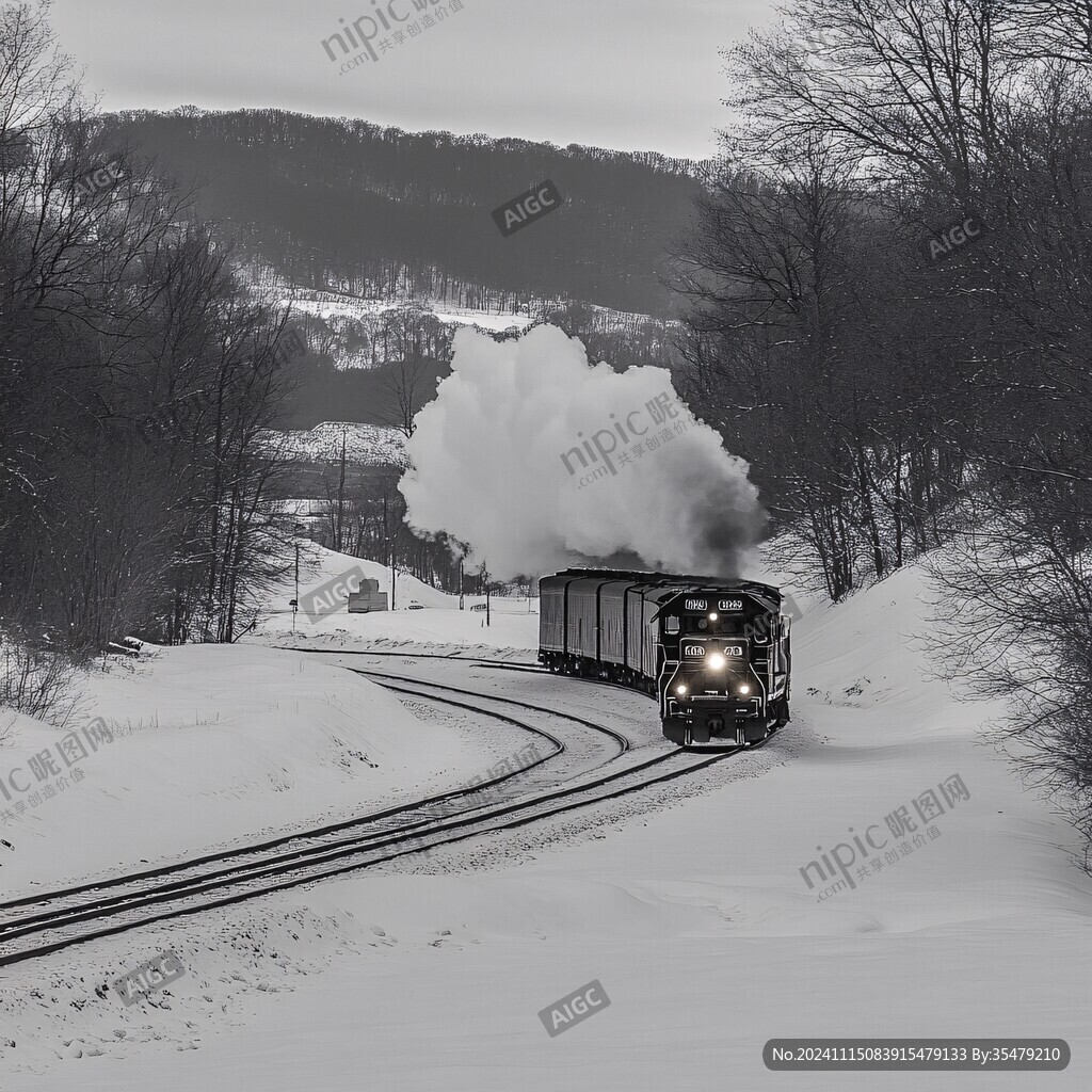 雪中蒸汽火车