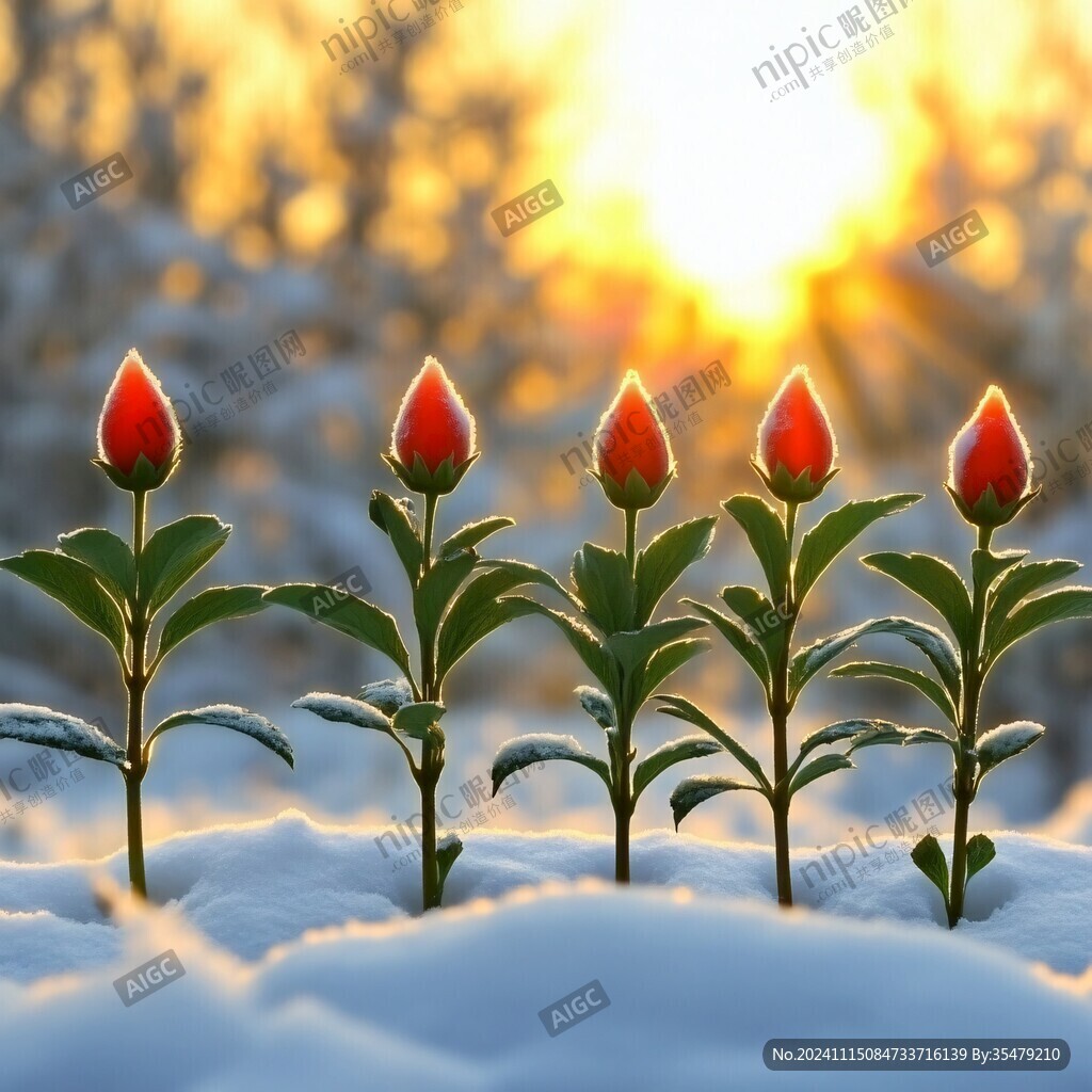雪地阳光太阳生长