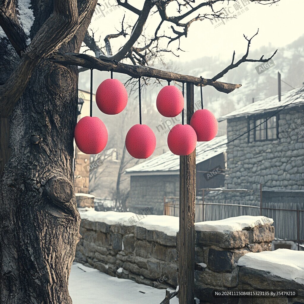 雪地红灯笼