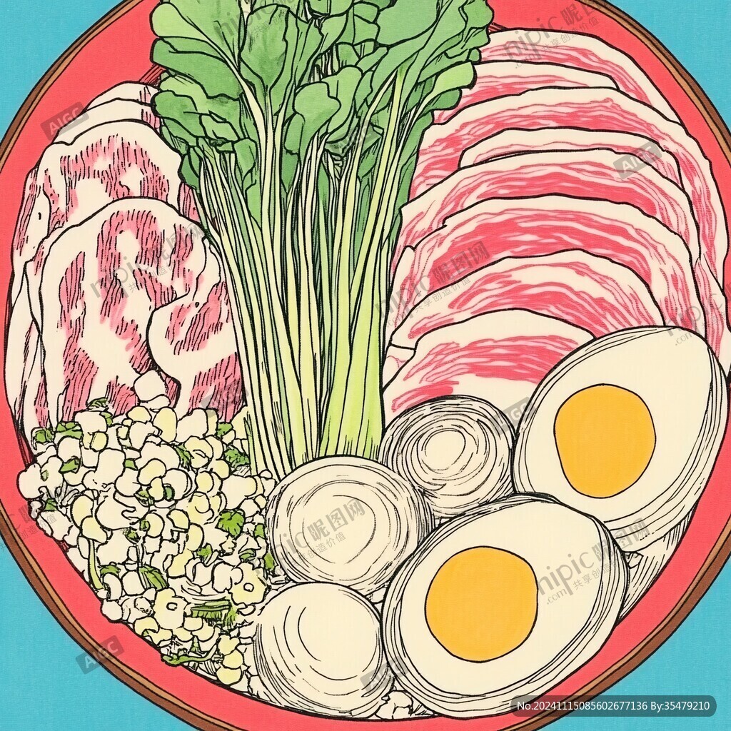 手绘一盘肉