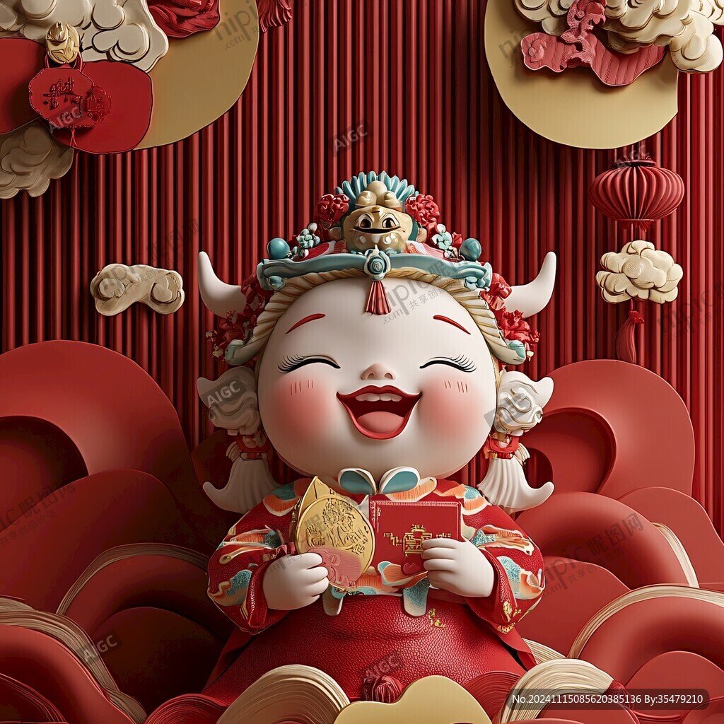 国潮风牛财神