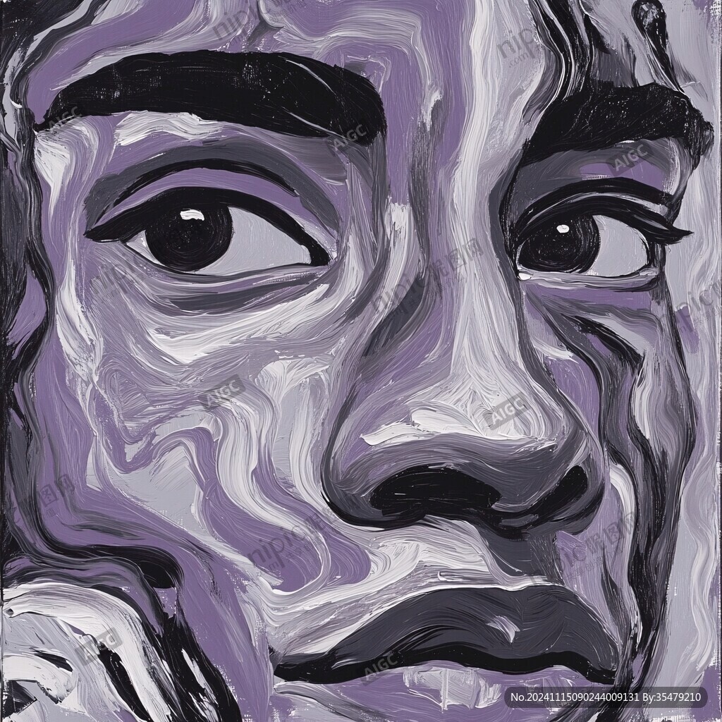 人脸色块拼接装饰画