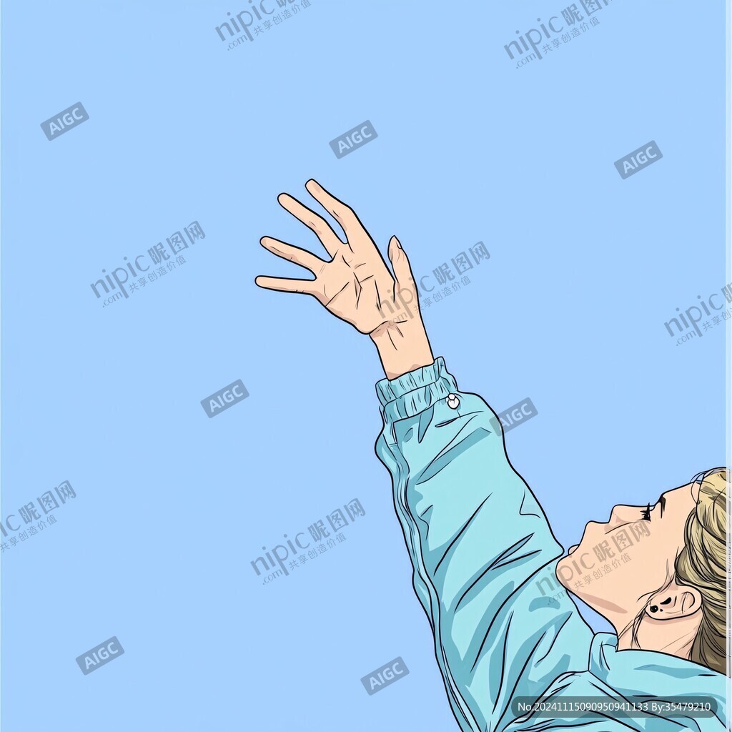 右手向前仰伸