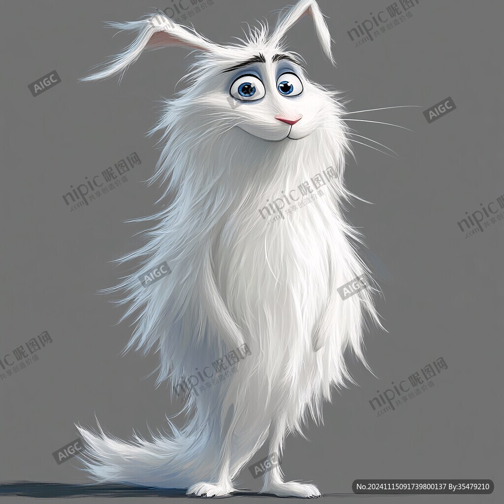 卡通长毛猫插画