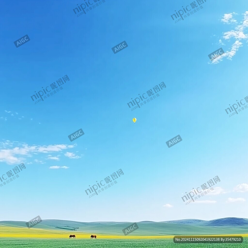 草原蓝色天空