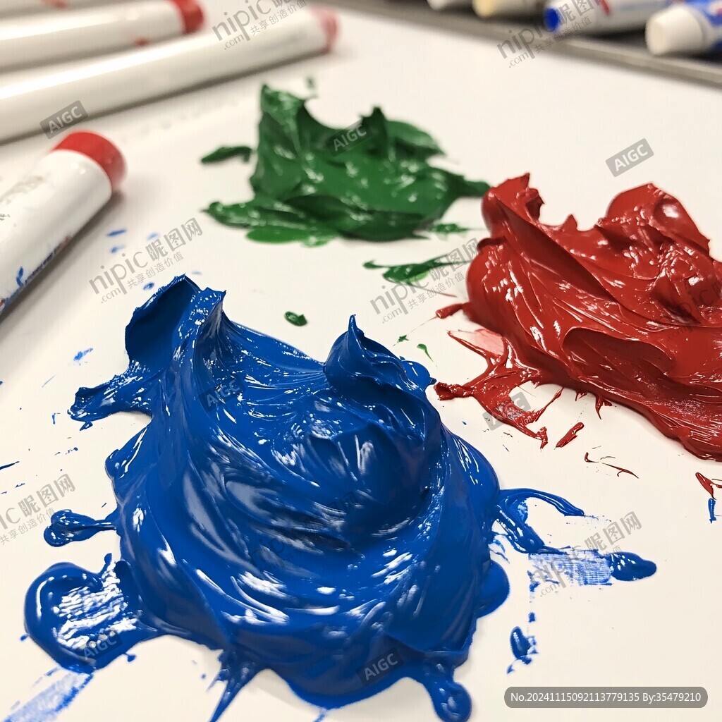 蓝色红色涂液