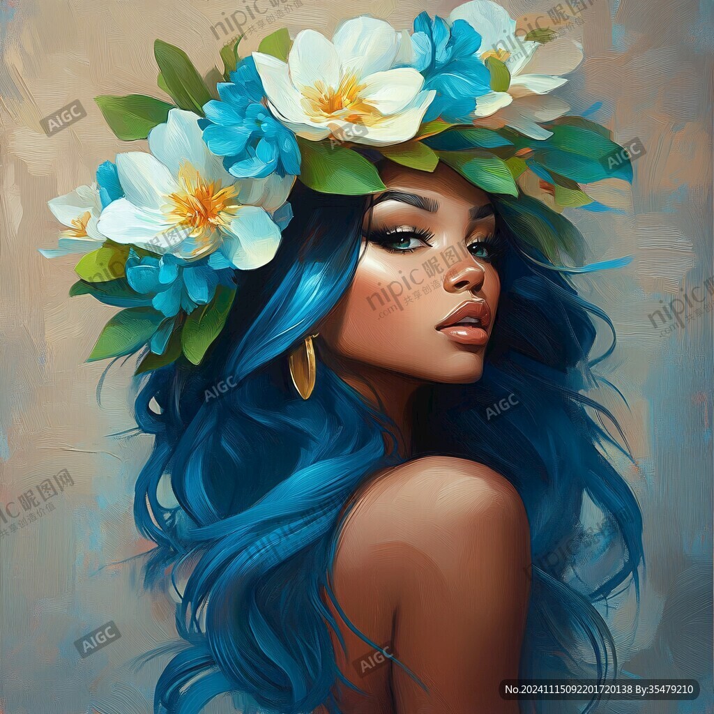 美女插画海报