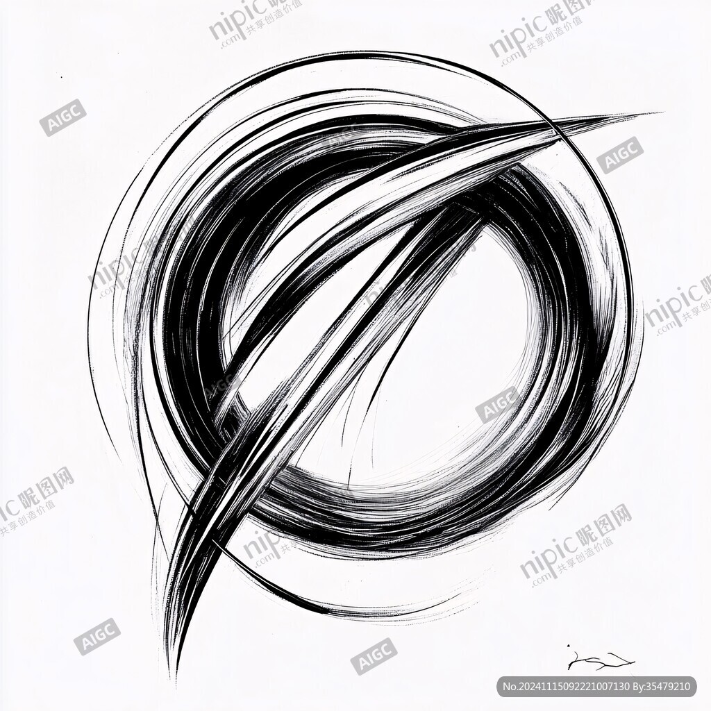 线条数字7海报