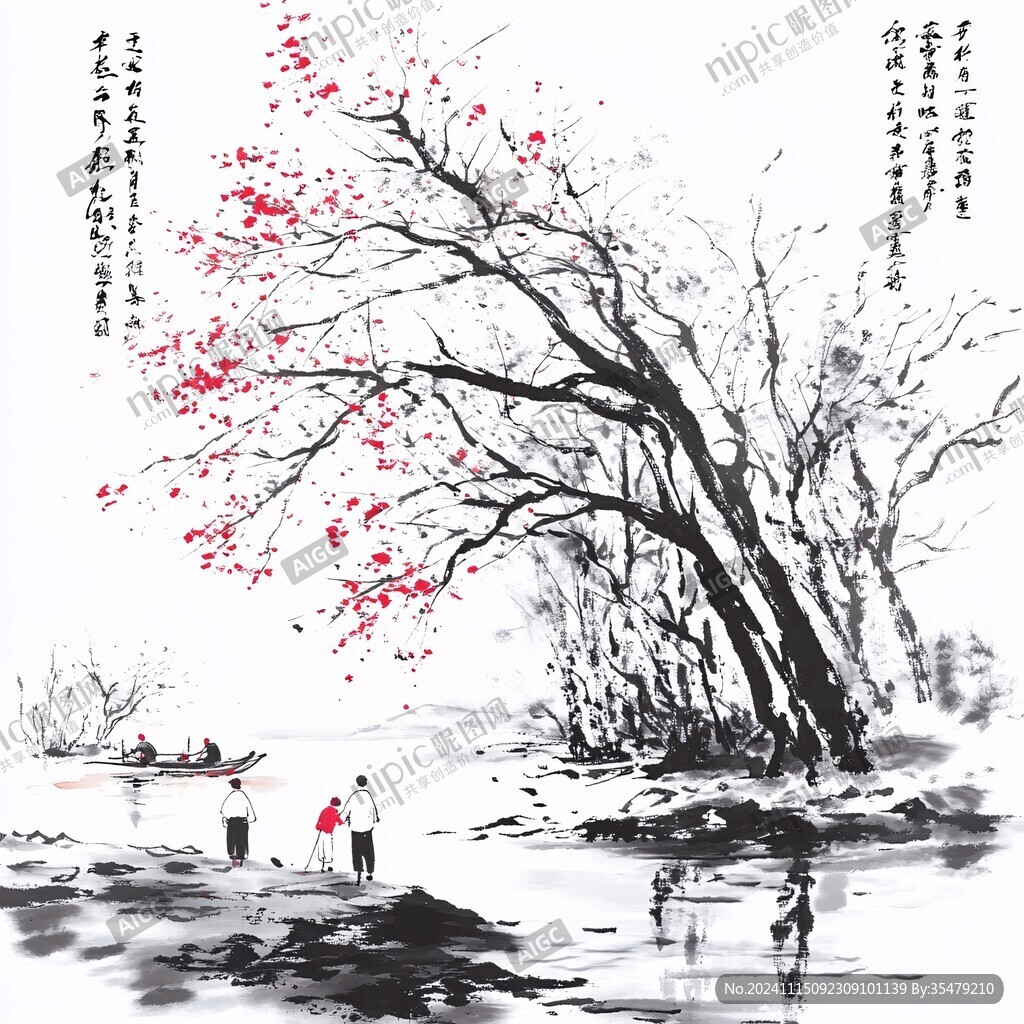 江南秋韵写意画