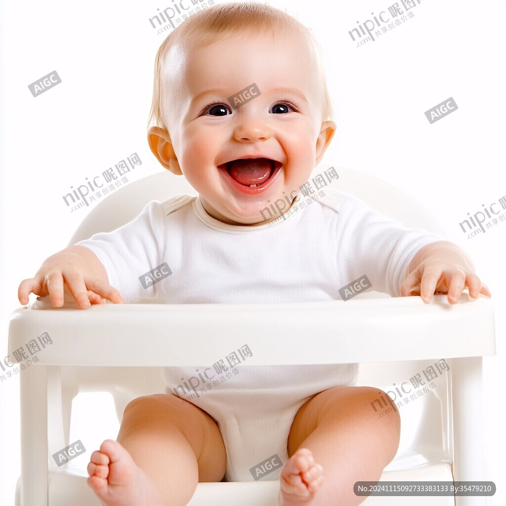 孩子高高的椅子上