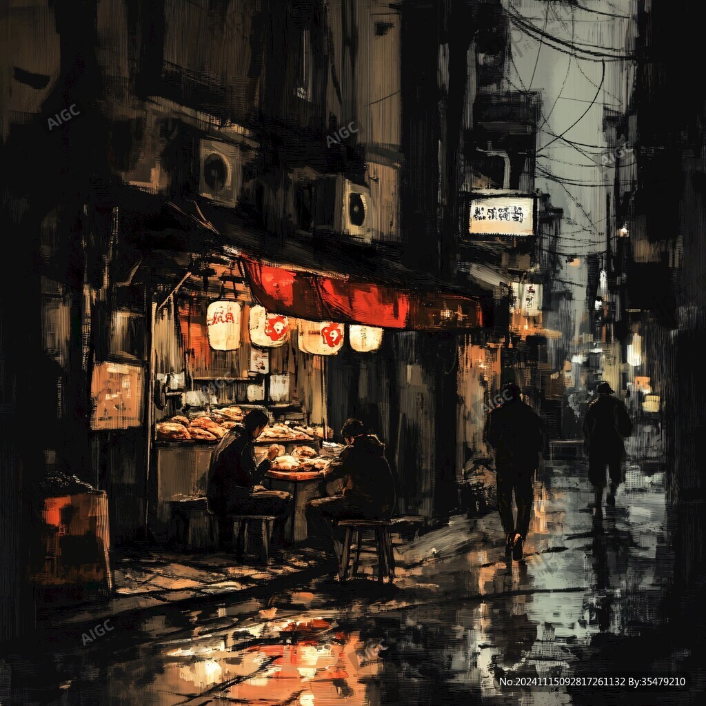 雨巷插画