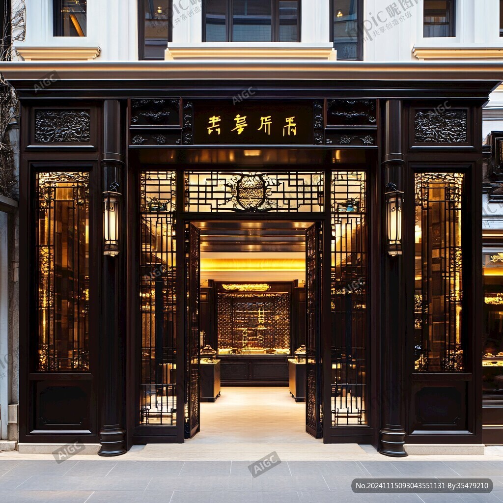 新中式采耳店门头