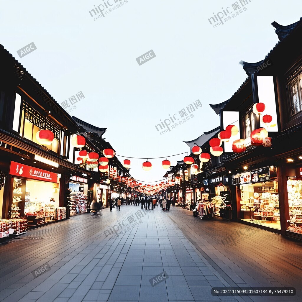 夫子庙美食广场背景