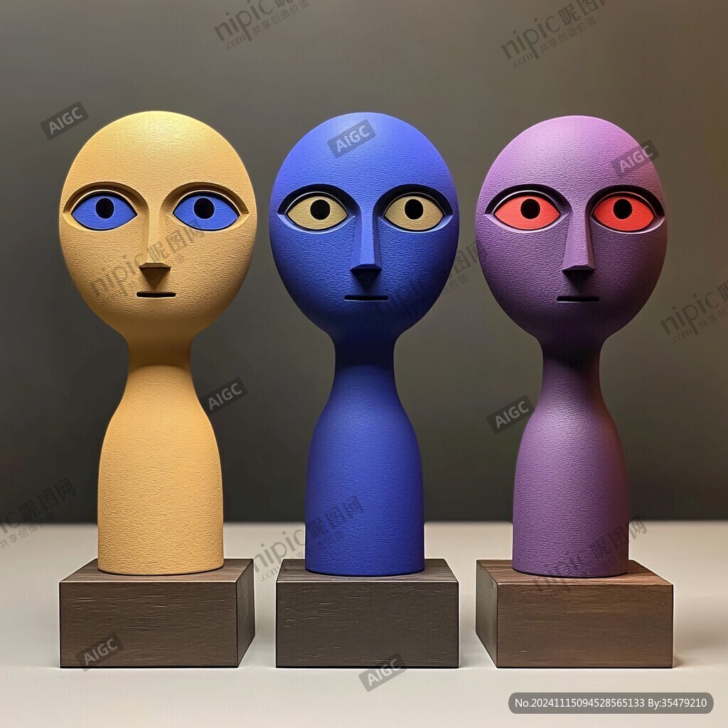彩色抽象人物雕塑
